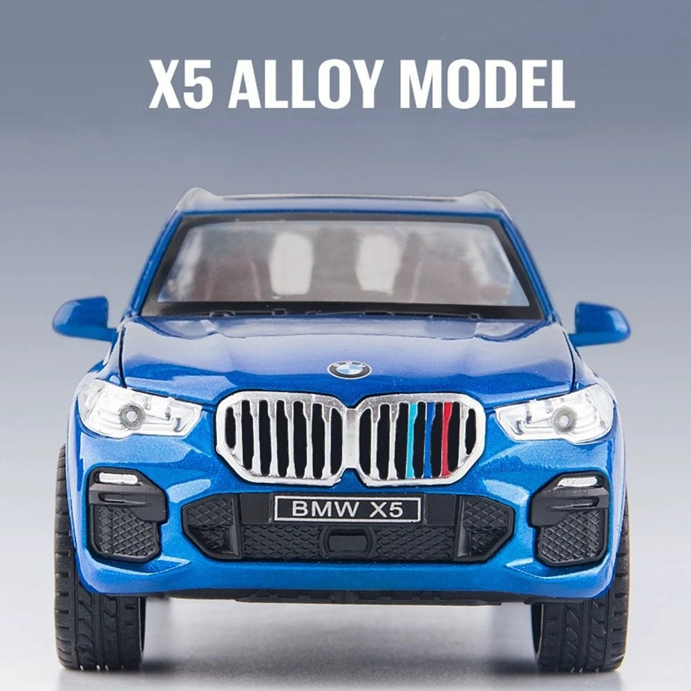 1:32 X5 M8 Alloy Models Toys Diecast Cars 6 Doors Opened with Sound Light Pull Back Rubber Tires Miniature Vehices Holiday Gifts