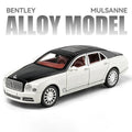 Diecast 1:24 Scale Bentley Mulsanne Alloy Model Car Collection Vehicle Simulation Sound & Light Metal Toy Car Toy For Kids Gift