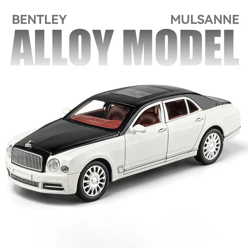 Diecast 1:24 Scale Bentley Mulsanne Alloy Model Car Collection Vehicle Simulation Sound & Light Metal Toy Car Toy For Kids Gift