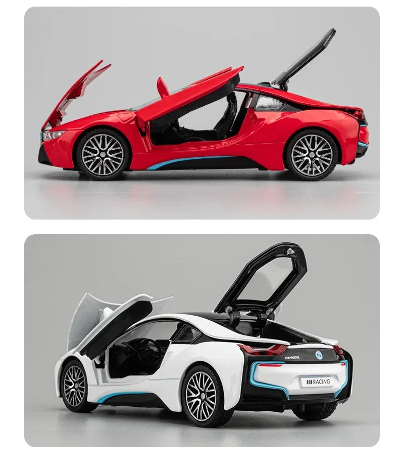 I8 Supercar  Diecast 1:32 Alloy Diecast  Car Diecasts Toy Vehicles Car Model Sound Light Car Toys Gifts
