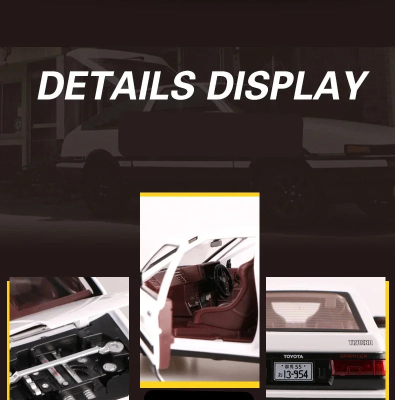 1:20 INITIAL D AE86 Movie Car Alloy Car Model Diecast & Toy Vehicles Metal Car Model Simulation Kids Toy Gift A152