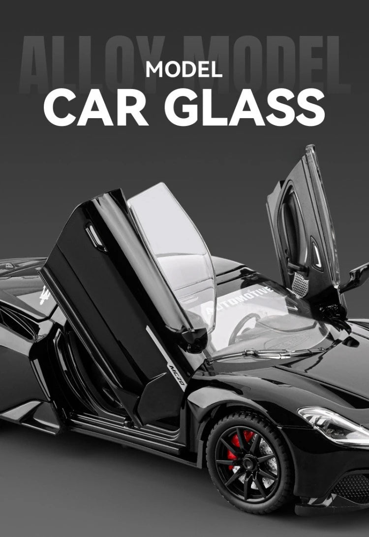 Diecast Alloy 1:24 Maser MC20 Convertible Supercar Model with Sound and Light Pull Back Children's Toy Vehicle Ornaments Gift