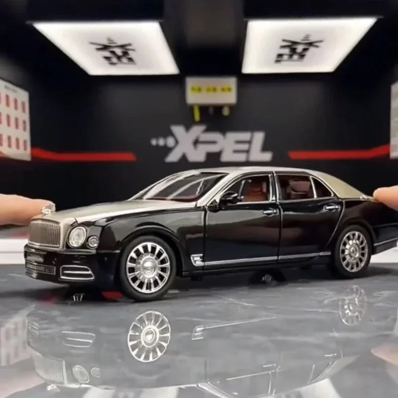 Diecast 1:24 Scale Bentley Mulsanne Alloy Model Car Collection Vehicle Simulation Sound & Light Metal Toy Car Toy For Kids Gift