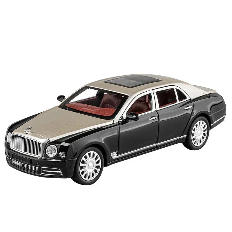 Diecast 1:24 Scale Bentley Mulsanne Alloy Model Car Collection Vehicle Simulation Sound & Light Metal Toy Car Toy For Kids Gift
