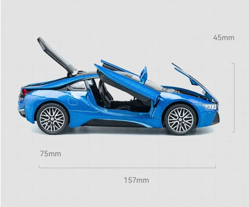 I8 Supercar  Diecast 1:32 Alloy Diecast  Car Diecasts Toy Vehicles Car Model Sound Light Car Toys Gifts