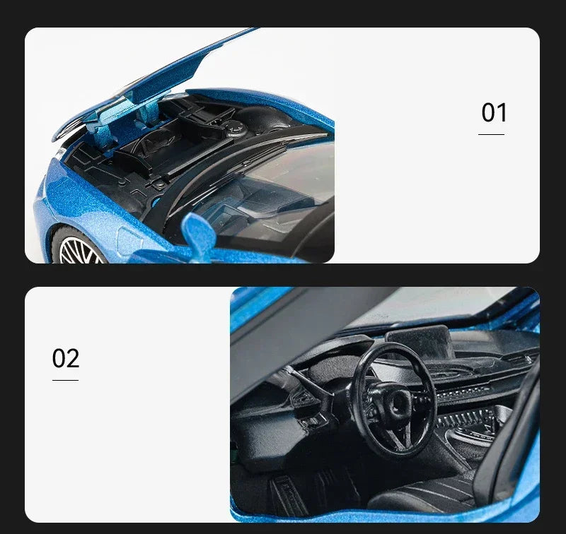 I8 Supercar  Diecast 1:32 Alloy Diecast  Car Diecasts Toy Vehicles Car Model Sound Light Car Toys Gifts