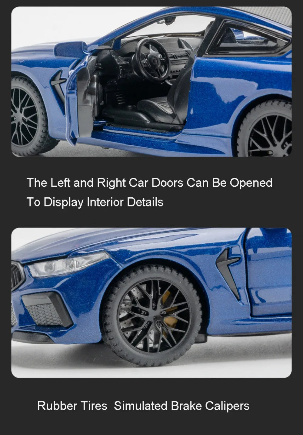 1:32 X5 M8 Alloy Models Toys Diecast Cars 6 Doors Opened with Sound Light Pull Back Rubber Tires Miniature Vehices Holiday Gifts