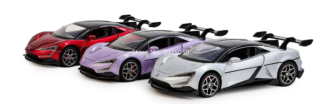 1:32 Alloy Diecast BYD YANGWANG U9 Toys Cars Miniature Model with Light Music Supercar 4 Doors Opened Vehicle Boys Perfect Gifts