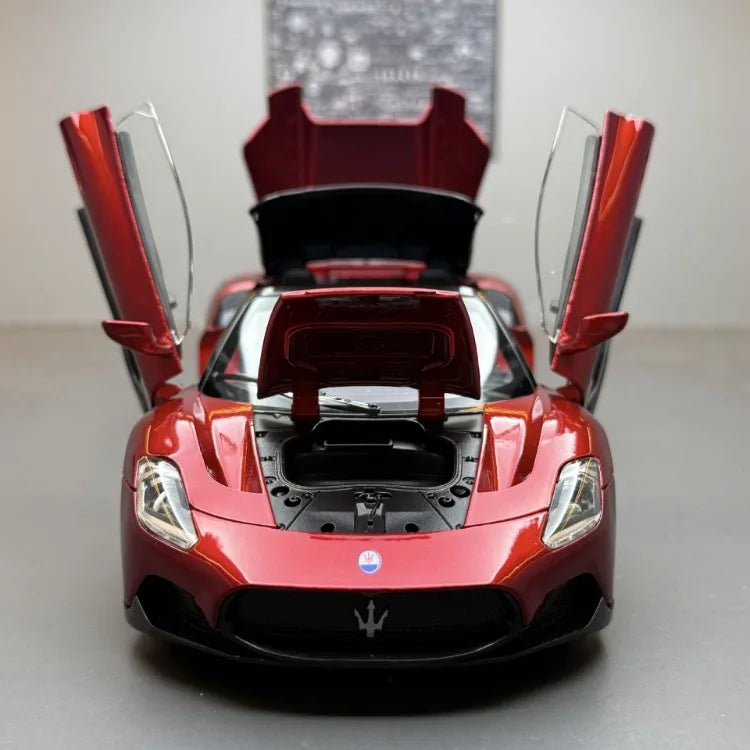Diecast Alloy 1:24 Maser MC20 Convertible Supercar Model with Sound and Light Pull Back Children's Toy Vehicle Ornaments Gift