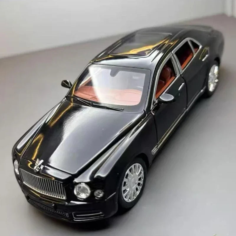 Diecast 1:24 Scale Bentley Mulsanne Alloy Model Car Collection Vehicle Simulation Sound & Light Metal Toy Car Toy For Kids Gift
