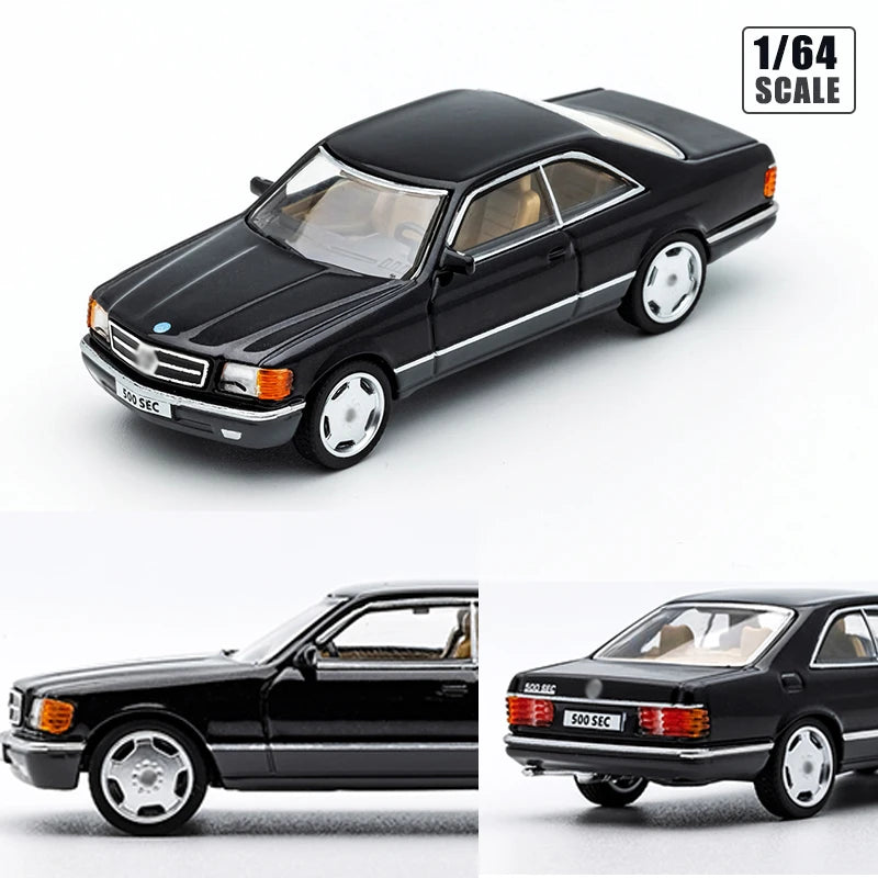 DCT 1/64 500SEC Retro German Coupe Diecast Alloy Vehicle Model with Transparent Display Box Hobby Collectible Toy Gifts