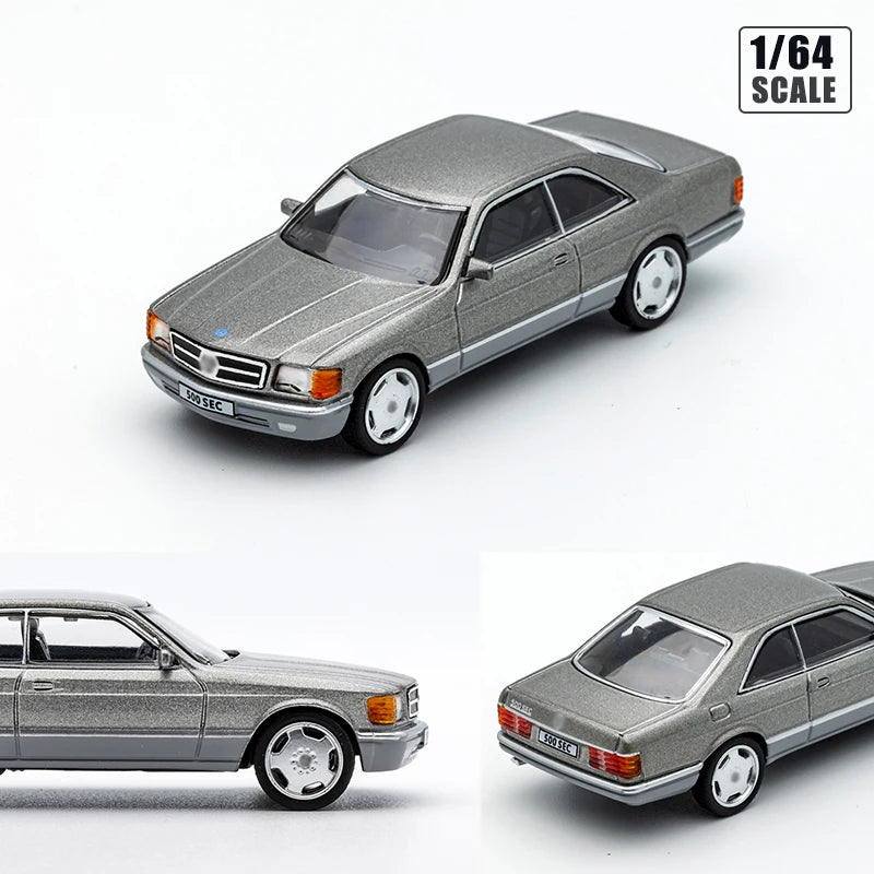 DCT 1/64 500SEC Retro German Coupe Diecast Alloy Vehicle Model with Transparent Display Box Hobby Collectible Toy Gifts