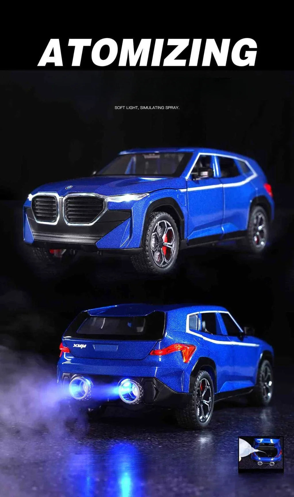 Diecast 1:24 Scale Spray XM Alloy Car Model Sound And Light S Metal Toys Vehicles Boys Gift Collective Miniature Voiture