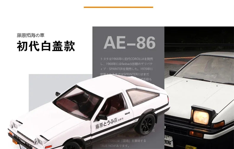 1:20 INITIAL D AE86 Movie Car Alloy Car Model Diecast & Toy Vehicles Metal Car Model Simulation Kids Toy Gift A152