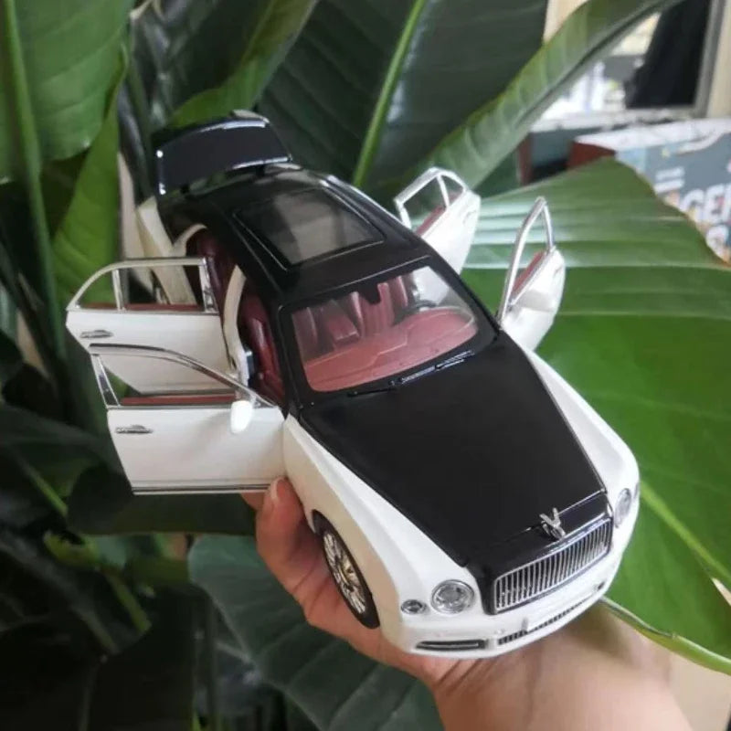 Diecast 1:24 Scale Bentley Mulsanne Alloy Model Car Collection Vehicle Simulation Sound & Light Metal Toy Car Toy For Kids Gift