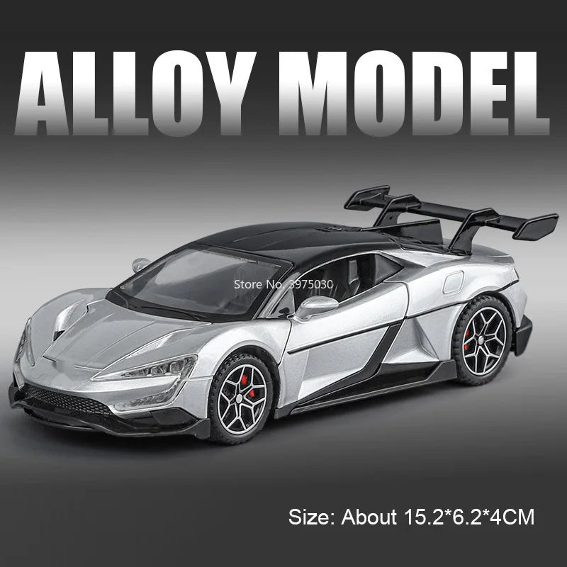 1:32 Alloy Diecast BYD YANGWANG U9 Toys Cars Miniature Model with Light Music Supercar 4 Doors Opened Vehicle Boys Perfect Gifts