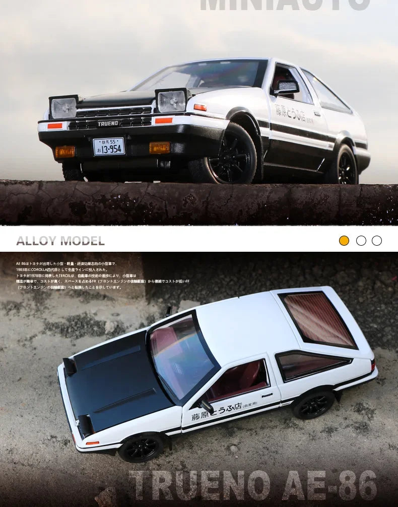 1:20 INITIAL D AE86 Movie Car Alloy Car Model Diecast & Toy Vehicles Metal Car Model Simulation Kids Toy Gift A152