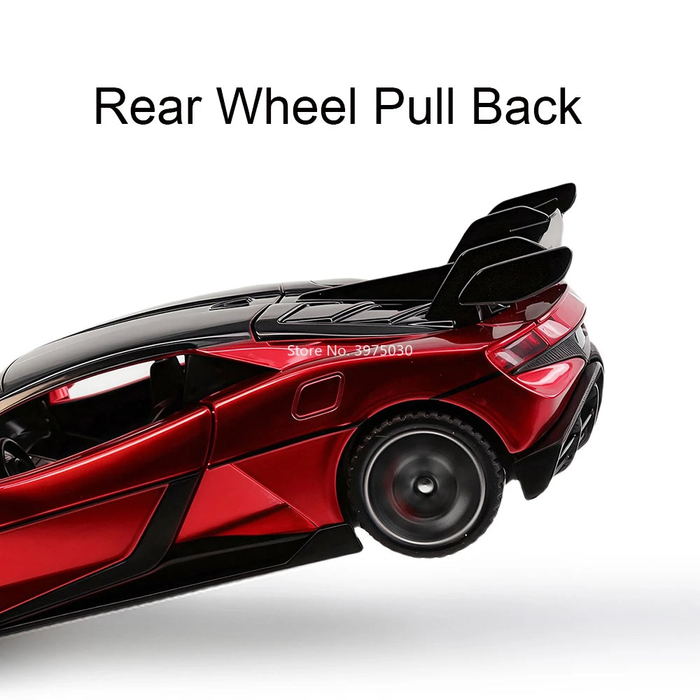 1:32 Alloy Diecast BYD YANGWANG U9 Toys Cars Miniature Model with Light Music Supercar 4 Doors Opened Vehicle Boys Perfect Gifts