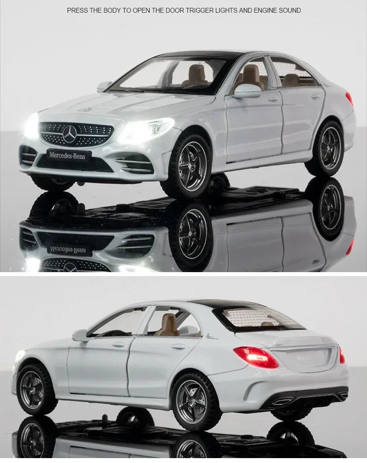 Diecast 1/32 Benz C260L Alloy Car Model Metal Toy Vehicles Miniature Voiture Children Boy Car Toy Birthday Gift  Love toys