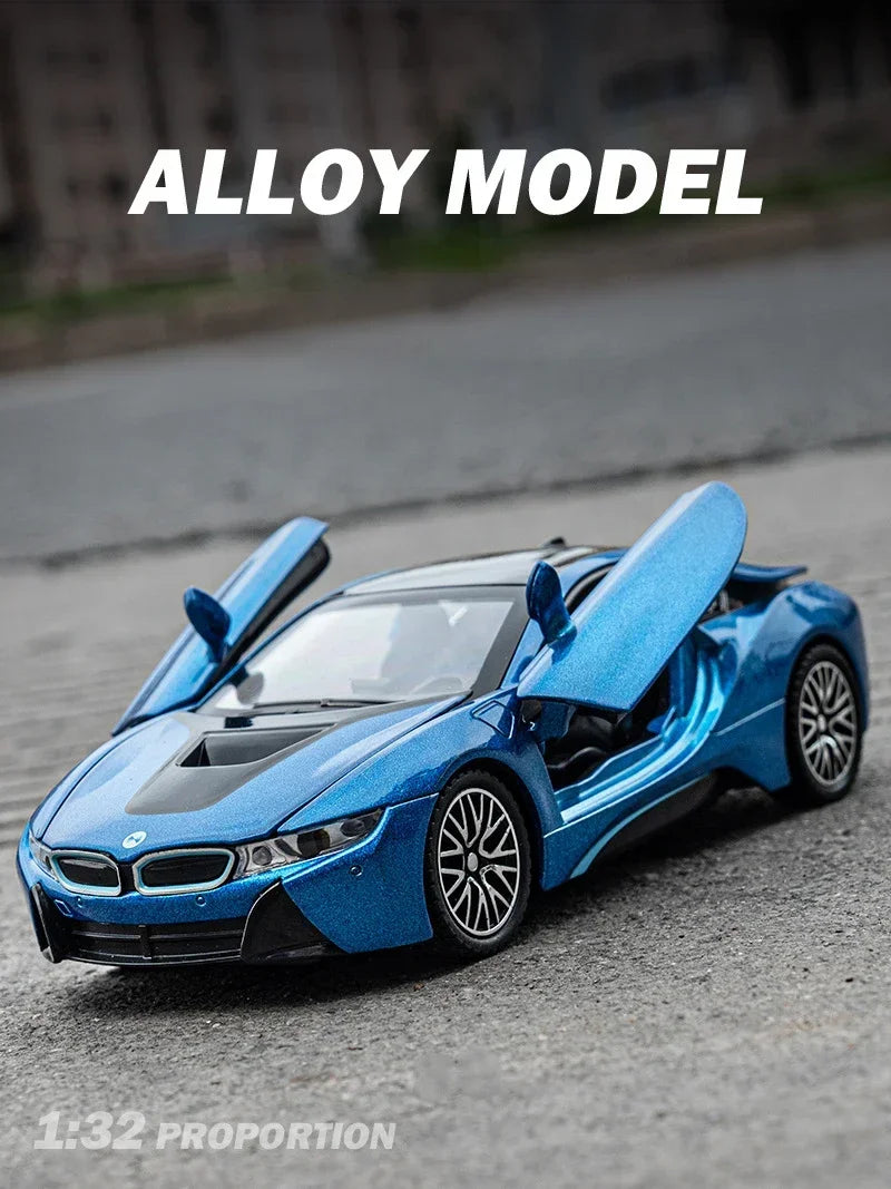 I8 Supercar  Diecast 1:32 Alloy Diecast  Car Diecasts Toy Vehicles Car Model Sound Light Car Toys Gifts