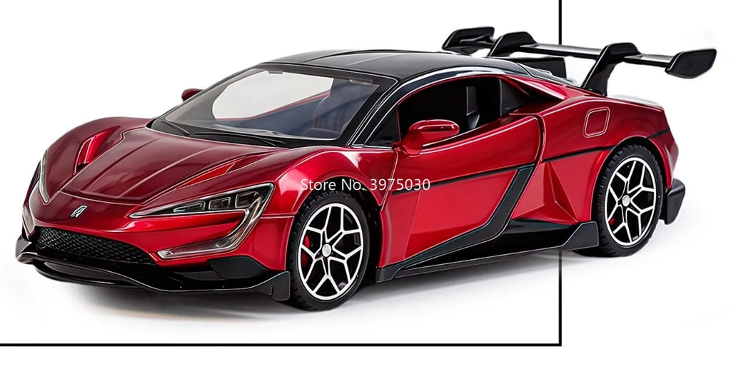 1:32 Alloy Diecast BYD YANGWANG U9 Toys Cars Miniature Model with Light Music Supercar 4 Doors Opened Vehicle Boys Perfect Gifts
