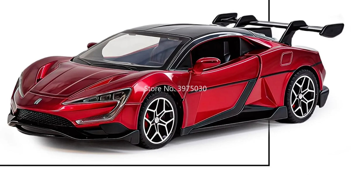 1:32 Alloy Diecast BYD YANGWANG U9 Toys Cars Miniature Model with Light Music Supercar 4 Doors Opened Vehicle Boys Perfect Gifts