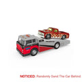 Scale 1:64 Container Alloy Trailer Model Toy Car Diecast Metal Movable Joint Pull Back Rescue Engineering Vehicles Gifts for Kid