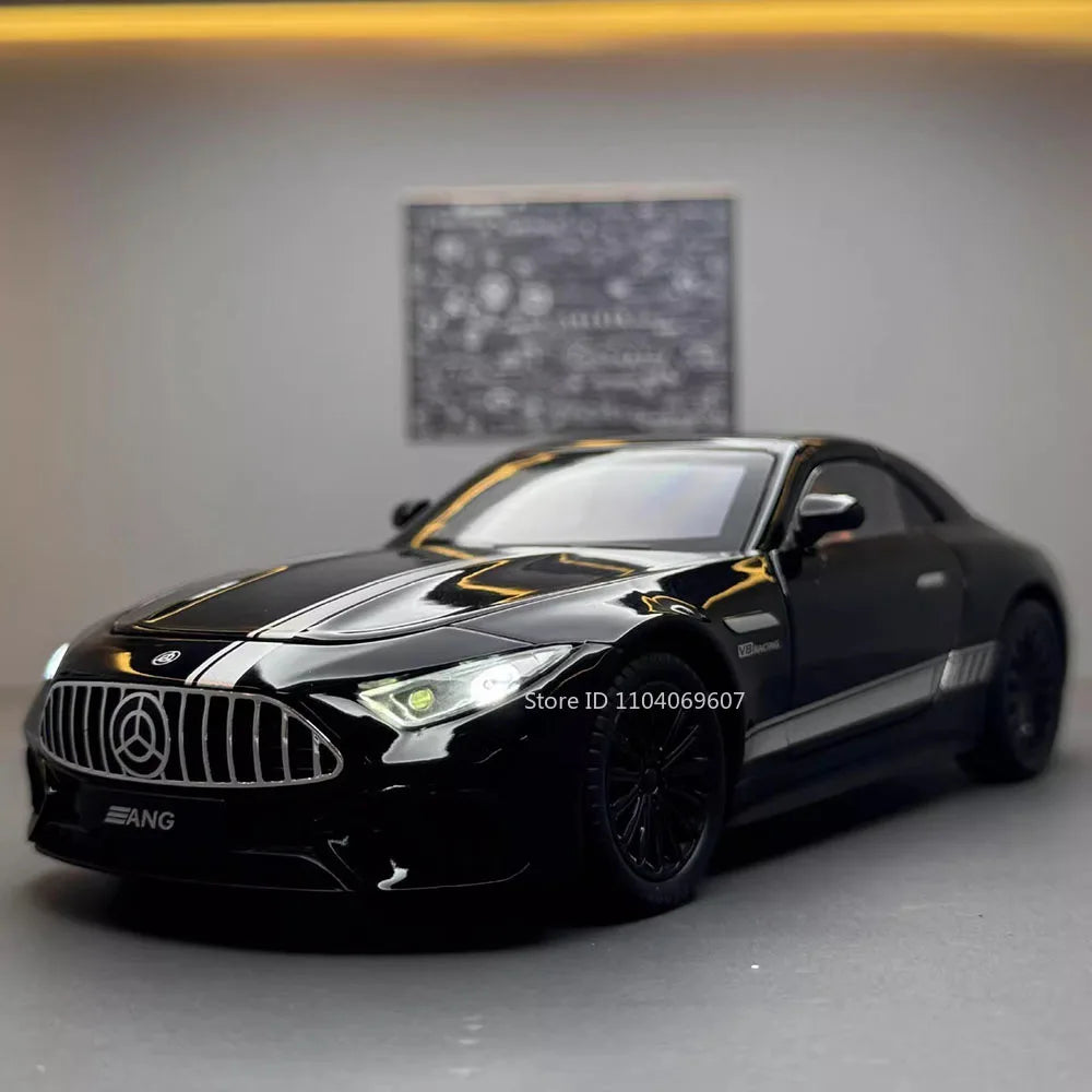 1:22 Scale SL63 G800 Model Miniature Car Toys Diecast Alloy Vehices Front Wheel Steering Sound Light Pull Back Models Adult Gift