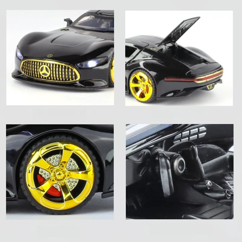 1:32 GT Car Diecast Metal Alloy Model Car Sound and Light Hobbies High Simulation Collections Ornaments Boyfriend