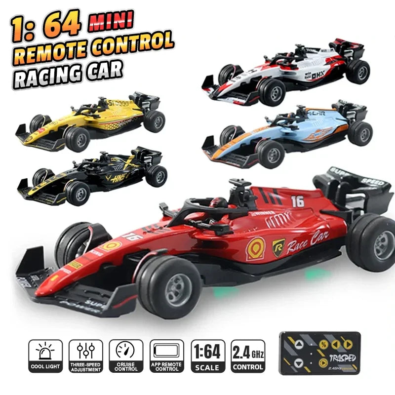 1/64 Mini Formula Racing Alloy RC Cary Model Car Die Cast Toy Car for Boy Gifts Party Toys Children's Remote Control Car Toy