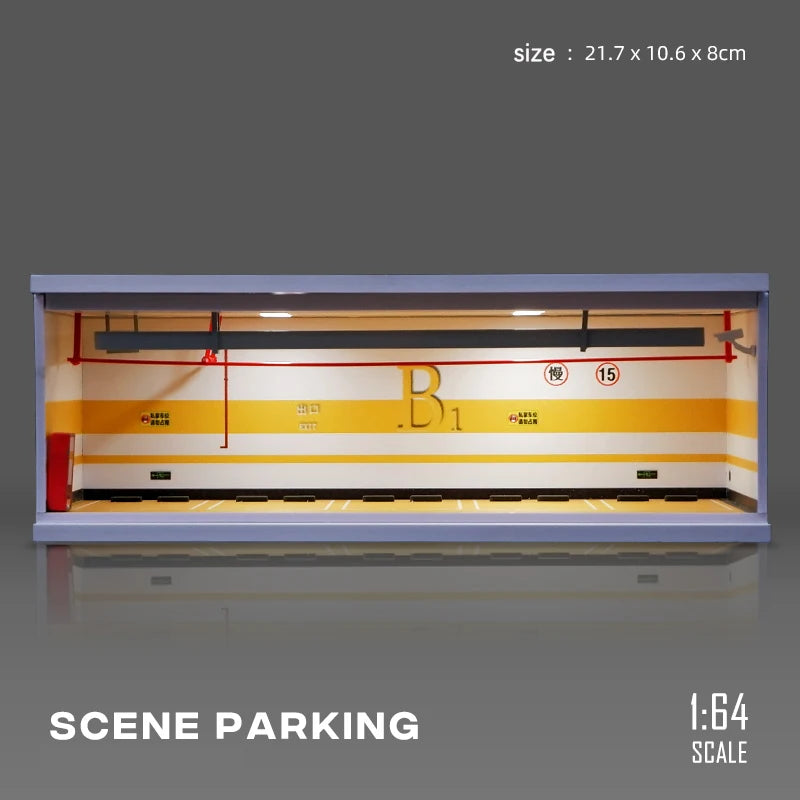 1/64 Garage scene Model Scene with Light Version Simulation Model Scene Decoration Collect (Excluding dolls and car models)