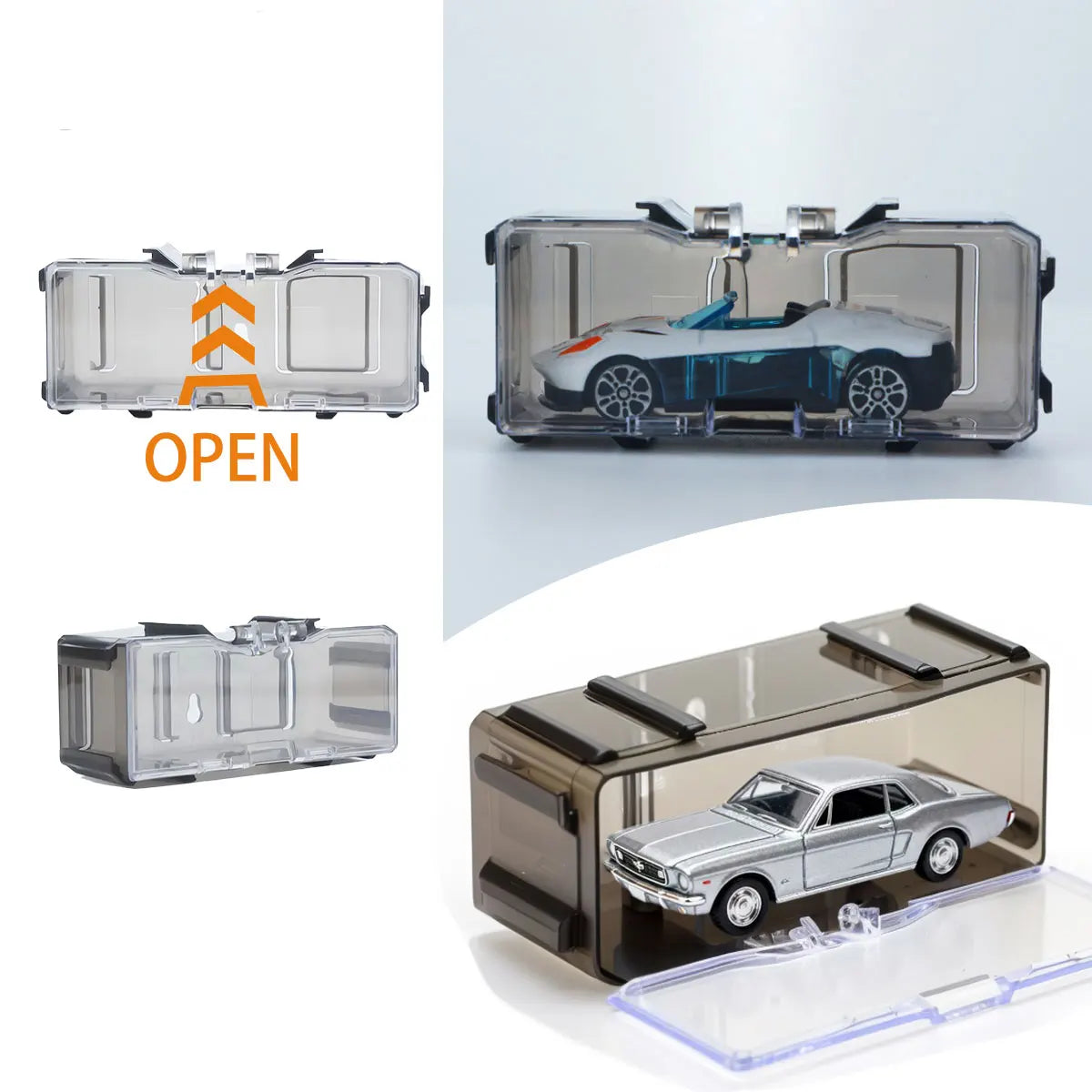 1/64 Acrylic Model Car Display Case Box DIY Assembly Storage Gift for Collectibles Multi-Layer Car Park (Without Car) 1/3/4/5PCS