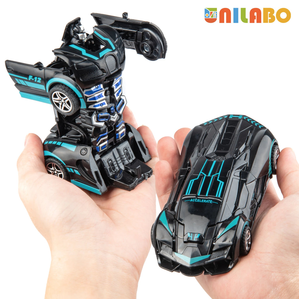 Transformable Robot Sports Car Toys, No Batteries, Educational Kids Gift, Colorful Model Vehicle for Play Learning