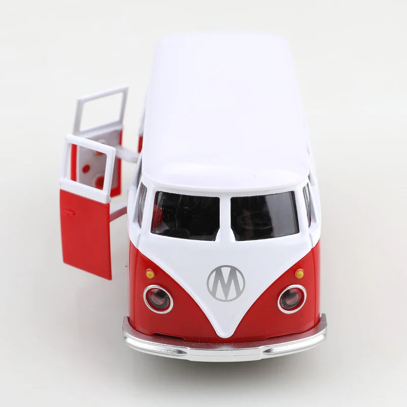 (Bagged) 1:38 Classic Alloy T1 Bus, Retro and Exquisite, a Stylish Children's Toy.