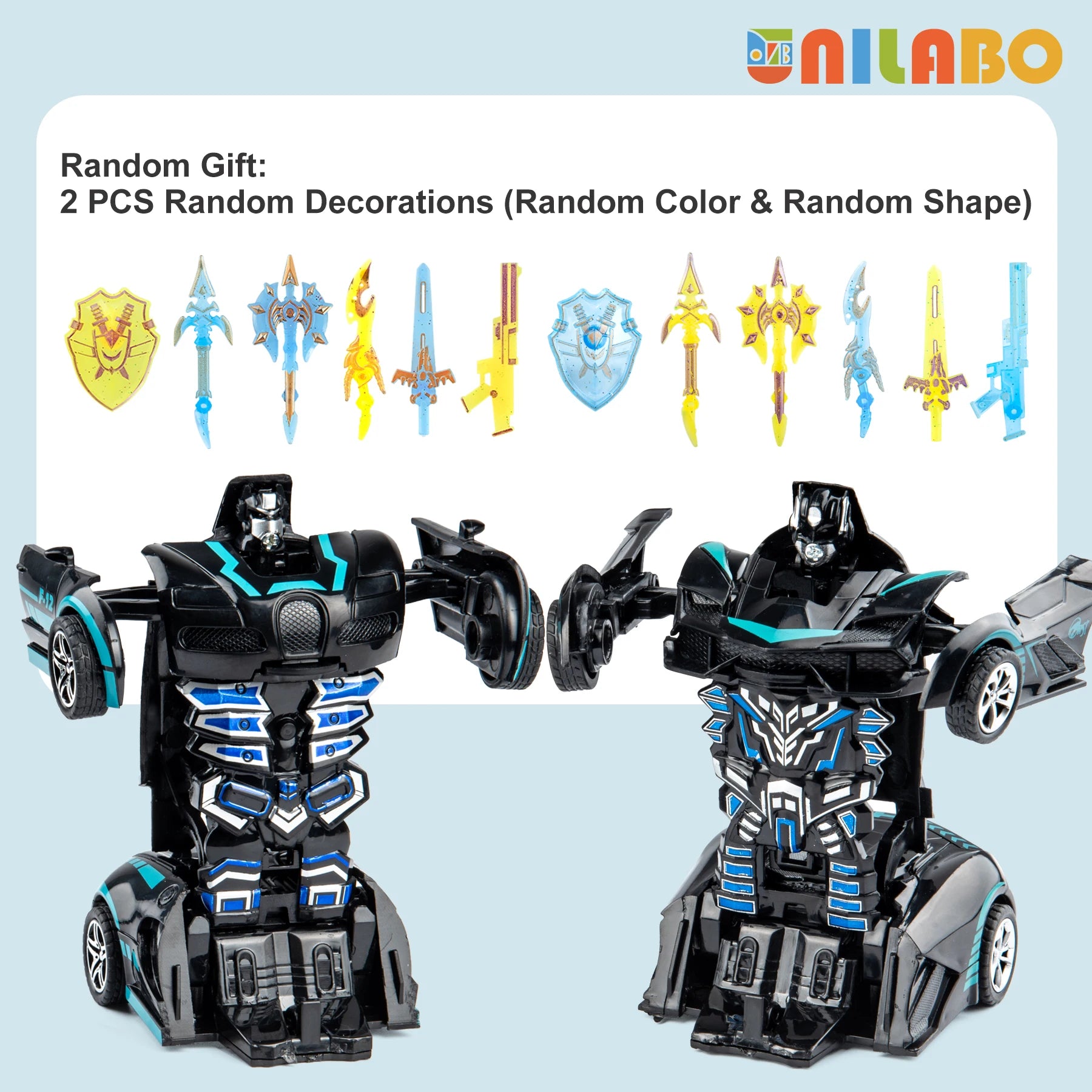 Transformable Robot Sports Car Toys, No Batteries, Educational Kids Gift, Colorful Model Vehicle for Play Learning