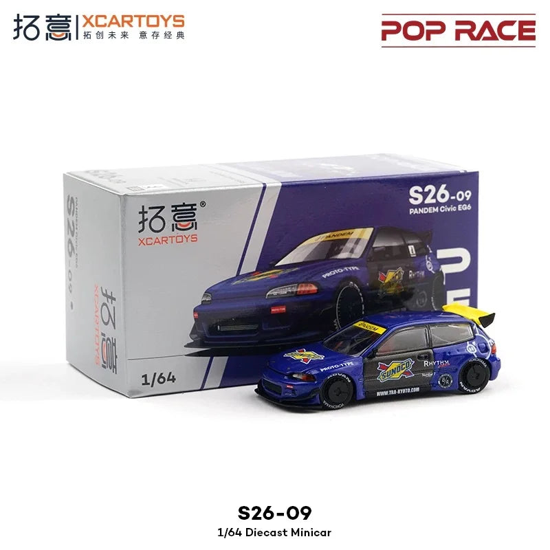 Xcartoys x Pop Race 1:64 EVA RT TYPE-08 087X PANDEM S13 SINGER SKYLINE GTR V8 DRIFT Diecast Model Car
