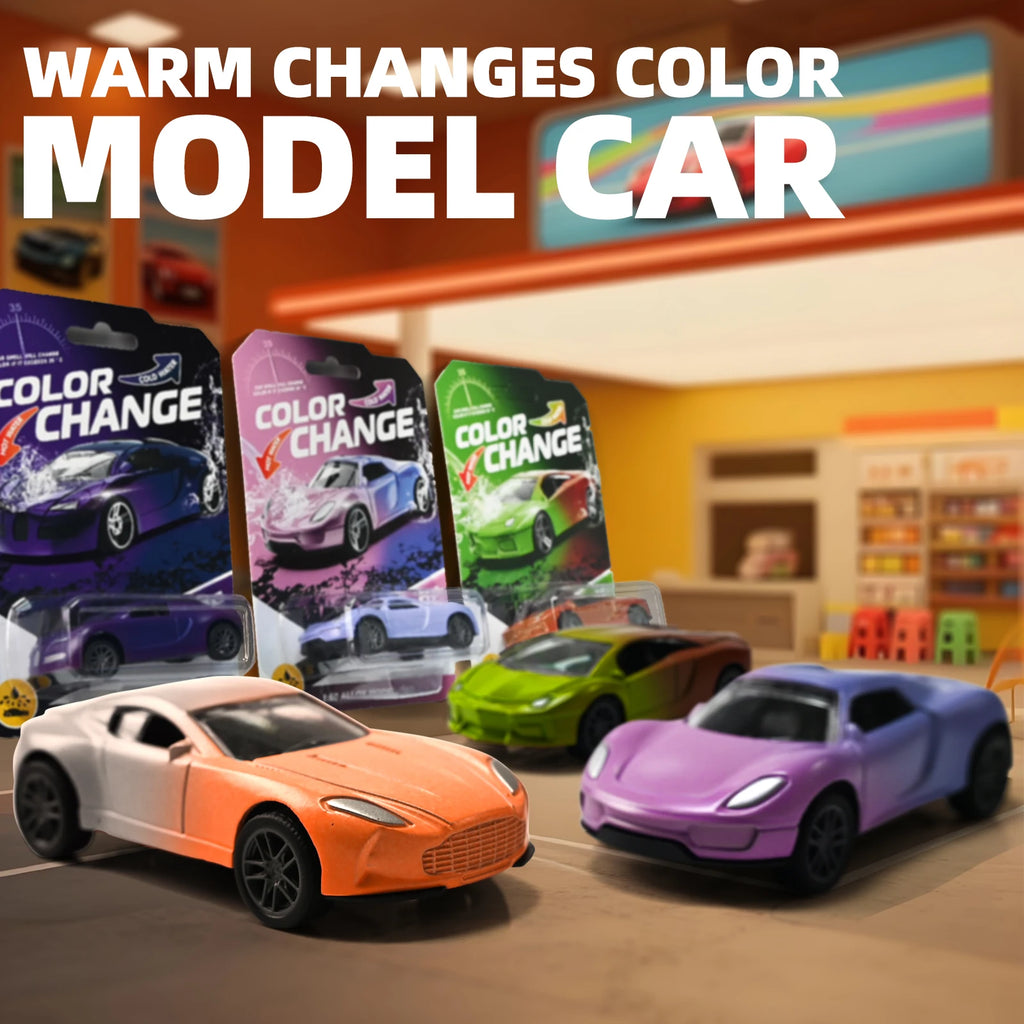 Mini Magic Water & Temp Color Change Alloy Car 1:60, Pull Back Racing Model with Durable Crash-Proof Slide for Boys Kids Gifts