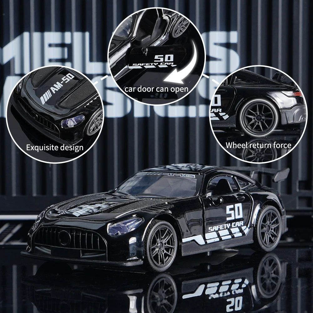 AMG Diecast  Car Model, Alloy Sports Car Decor, 10.6cm Black Collectible Vehicle, Premium Desktop Ornament for Car Enthusiasts