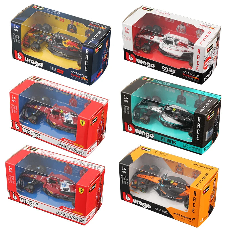 Bburago 1:43 F1 Alloy Car Model 2025 Season Formula Racing Die Cast Toy SF25 RB21 W16 MCL39 Red Bull Mercedes Ferrari McLaren