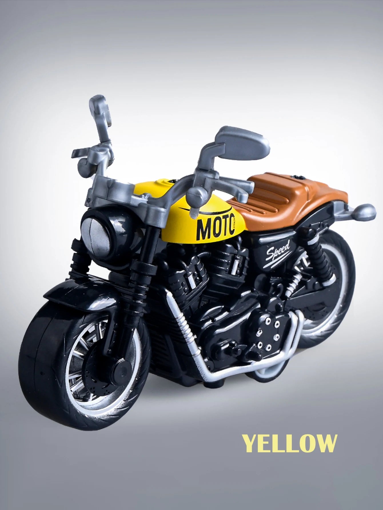 Model Diecast Motocycle Toys Ornament, 1:18/1:36 Car Rotating Rubber Rires Desktop Ornament Gifts