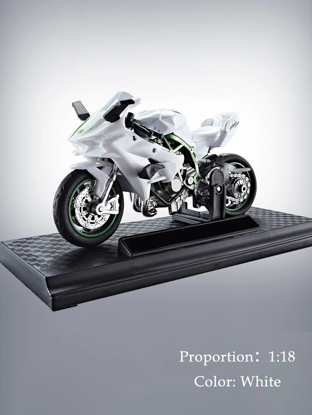 Motorcycle DieCast Model 1:18 Toy Car,  Collectible Model With Ornament Base Rotating Rubber Tires Kids Gifts