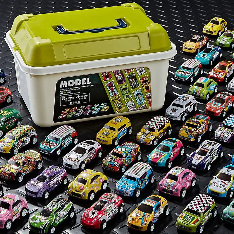 10/20/30/50/100pieces Diecast Car Mini Cars Model Set Toys for Boys Sliding Inertia Pull Back Vehicle Toy Birthday Gifts Kids