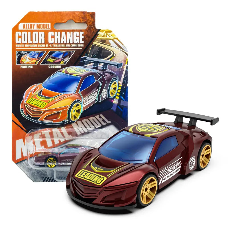 1:64 Magic Color Changing Racing Car Model Temperature Sensitive Inertia Pull Back Cars Toys Crash-Resistant Durable Boys Gift