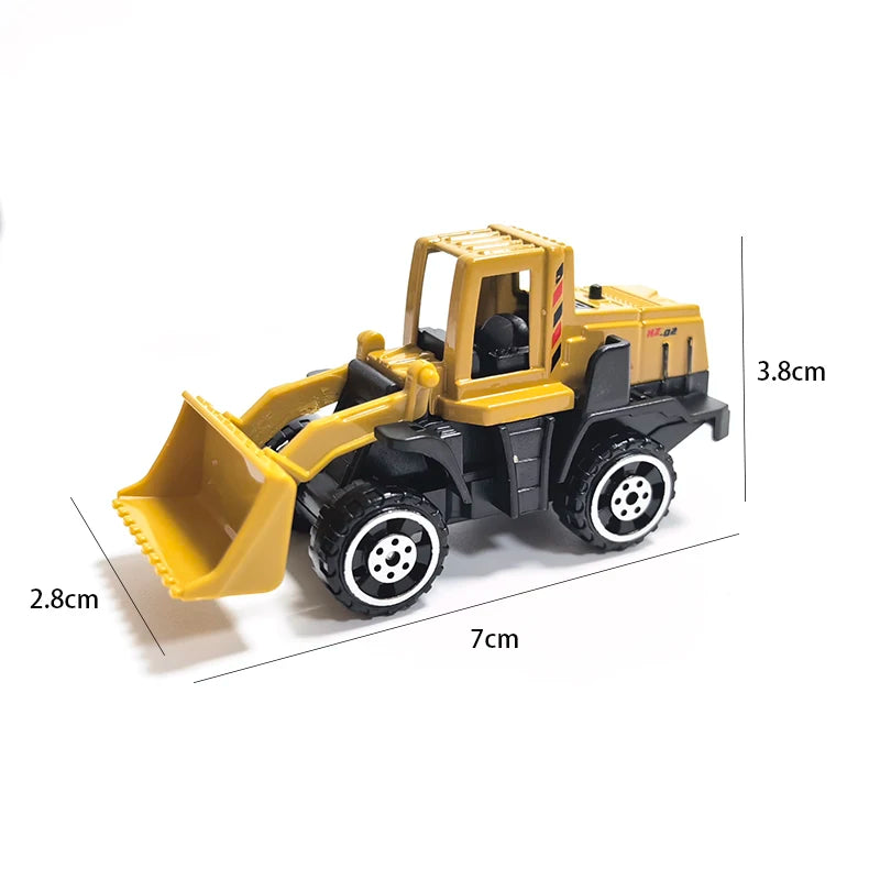 6pcs/Set Alloy Crane Truck Car Parking Lot Toys Engineering Vehicle Tractor Excavator Construction Set for Boys Birthday Gift