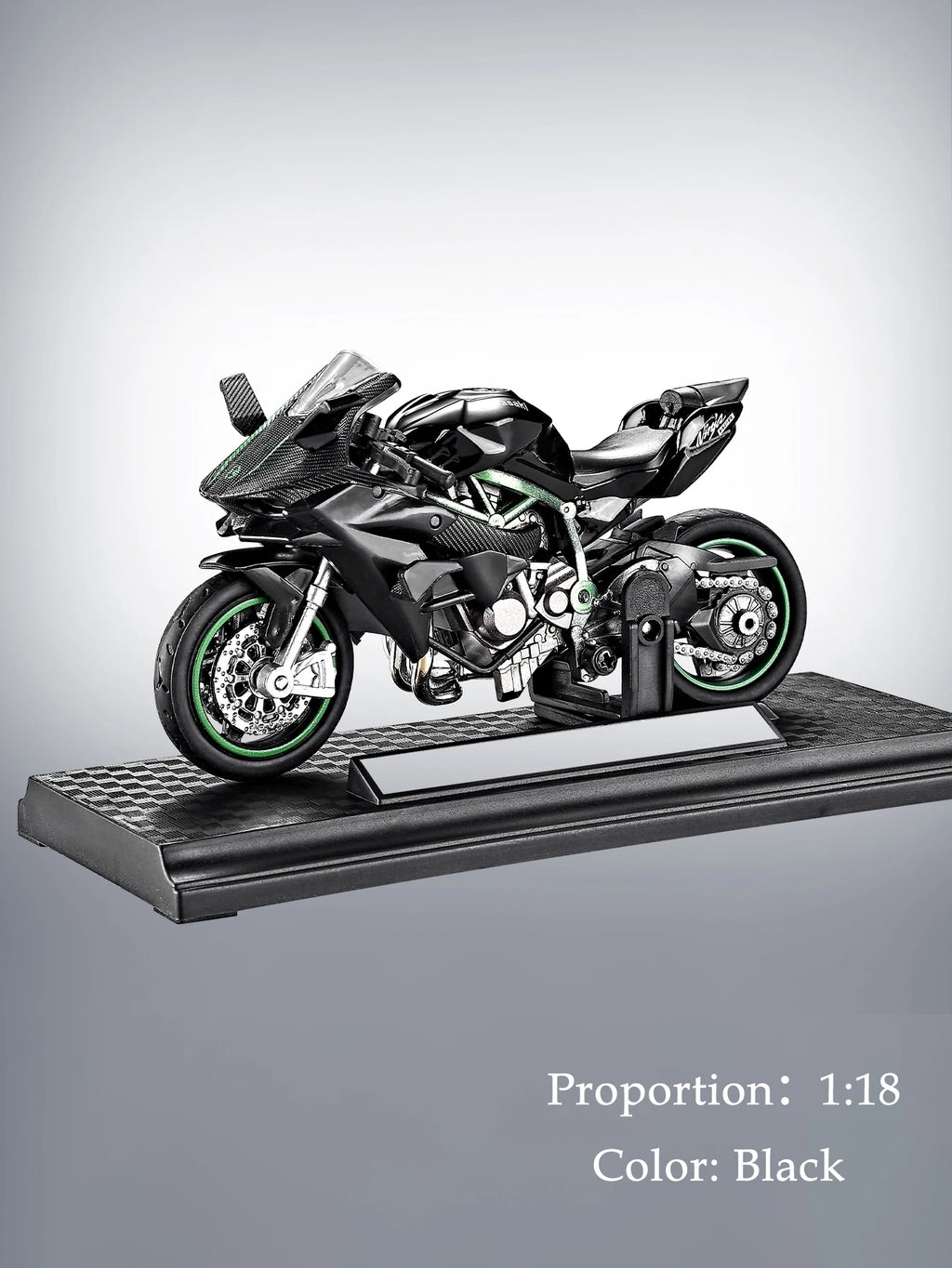Motorcycle DieCast Model 1:18 Toy Car,  Collectible Model With Ornament Base Rotating Rubber Tires Kids Gifts