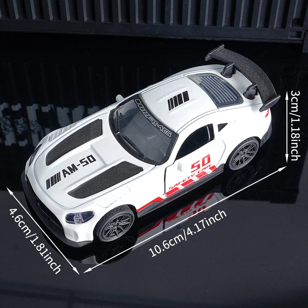 AMG Diecast Car Model, Alloy Sports Car Decor, White Collectible Vehicle with Openable Doors, Premium Ornament for Car Fans