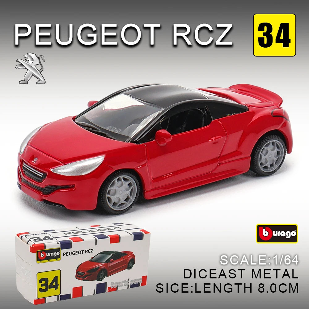 Bburago 1:64 golf Porsche 911 Shelby Raventon Mustang Lamborghini Collection Series Car Die Casting Model Children's Gift Toy