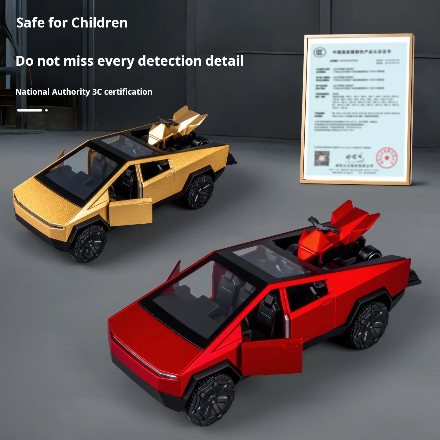 1:36 Cybertruck Toys Off Road Vehicle Die Cast Model Car Beach Motorcycle Hobby Collectible Birthday Gift