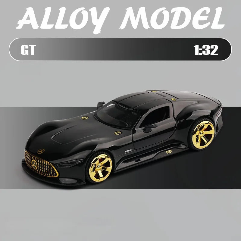 1:32 GT Car Diecast Metal Alloy Model Car Sound and Light Hobbies High Simulation Collections Ornaments Boyfriend