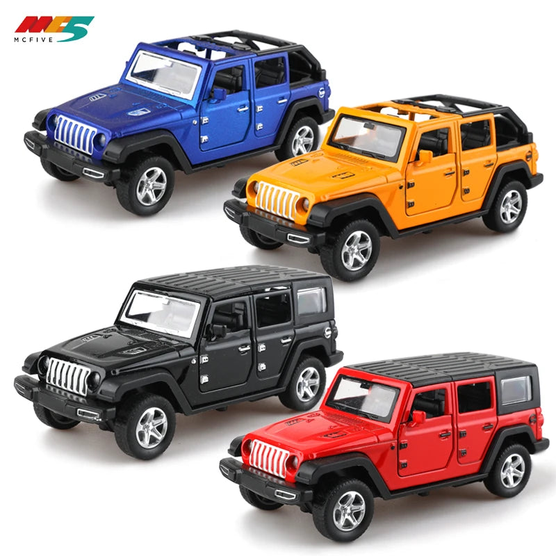 Bagged 1:36 alloy JEEPS Wrangler pull-back off-road car toy imitation off-road pull-back car, boys and children toys